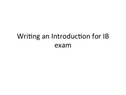 Writing an Introduction for IB exam