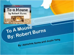 To A Mouse