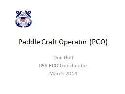 Paddle Craft Operator (PCO)