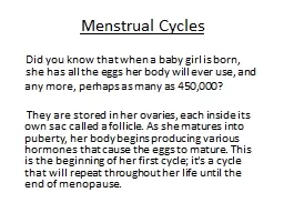 Menstrual Cycles