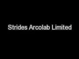 Strides Arcolab Limited