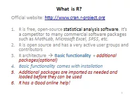 What is R?