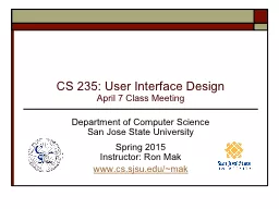 CS  235: User Interface Design