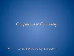 Computers and Community