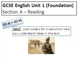 GCSE English Unit 1 (Foundation)
