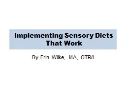 Implementing Sensory Diets