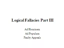 Logical Fallacies Part III