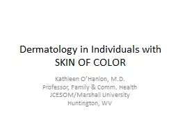 Dermatology in Individuals with SKIN OF COLOR