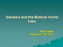 Genesis and the Biblical World View
