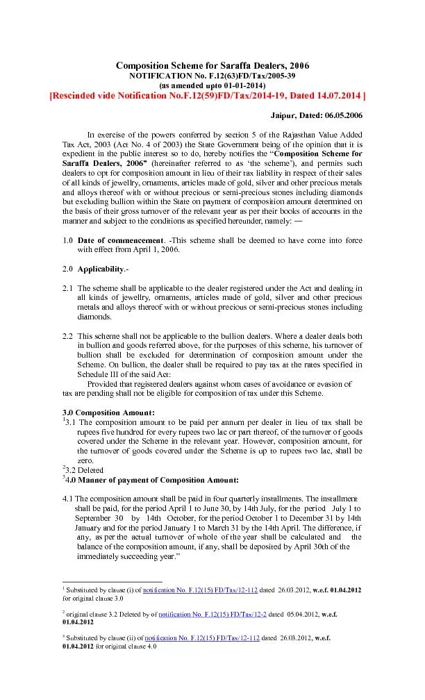 Composition Scheme for Saraffa Dealers, 2006