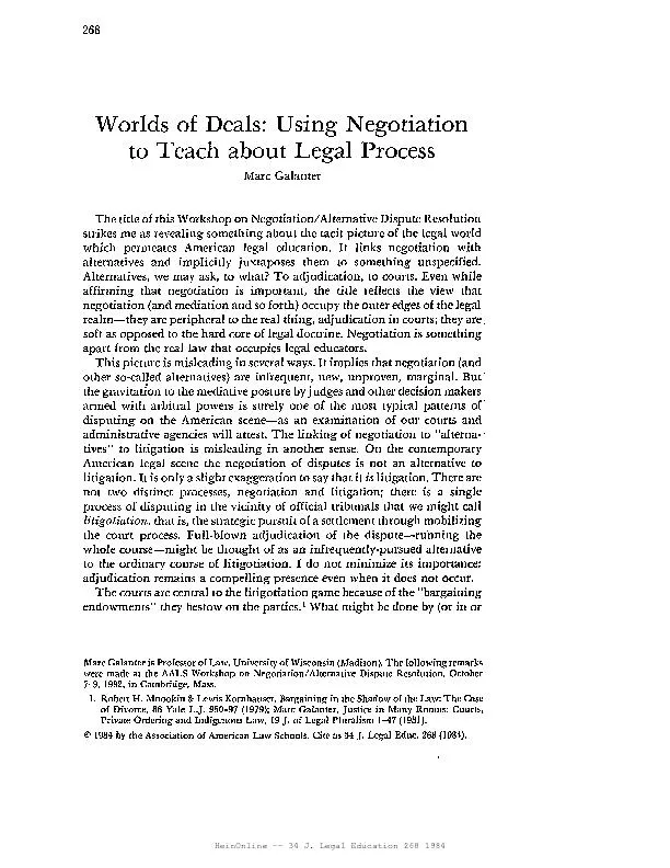 HeinOnline -- 34 J. Legal Education 268 1984268 Worlds of Deals: Using