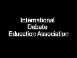 International Debate Education Association