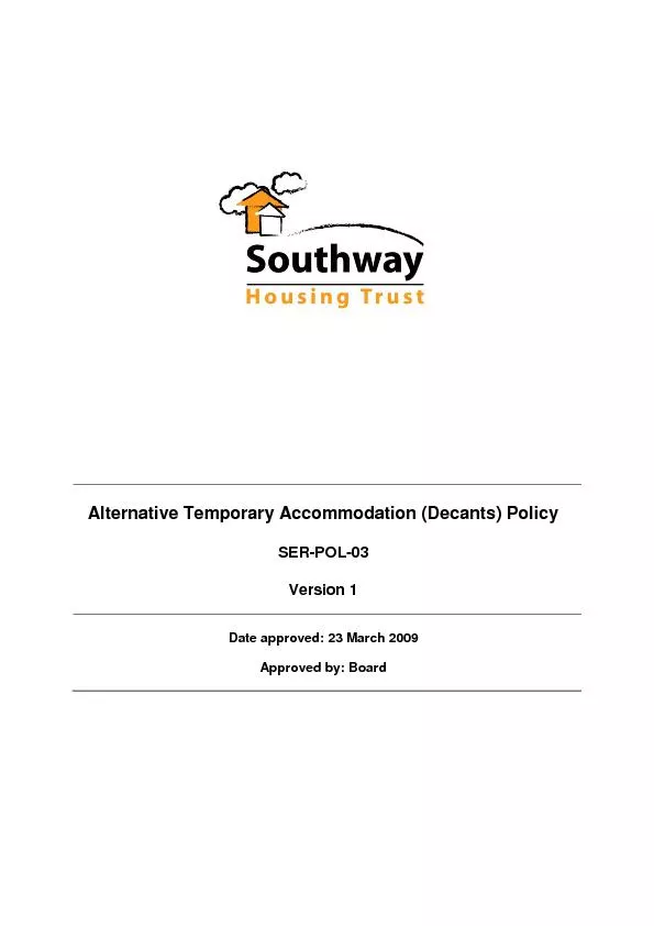 Alternative Temporary Accommodation (Decants) Policy