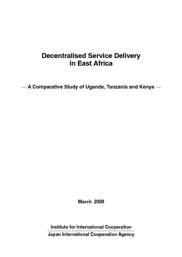 in East Africa  A Comparative Study of Uganda, Tanzania and Kenya 
...