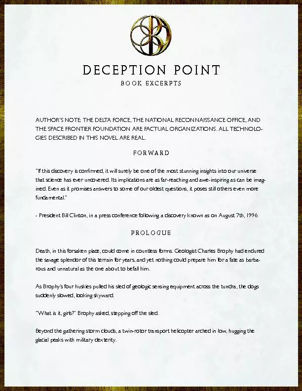 deception pointBook ExcerptsAUTHOR’S NOTE: THE DELTA FORCE, THE N