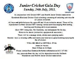 Junior Cricket Gala Day
