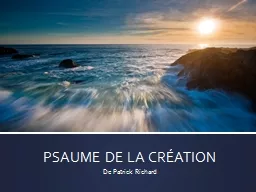 PSAUME DE LA CRÉATION
