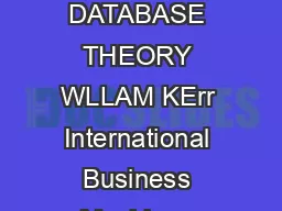 COMPUTING PRACTICES ASlMPLE GUIDE TO FIVE NORMAL FORMS IN RELATIONAL DATABASE THEORY WLLAM