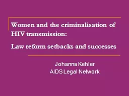 Women and the criminalisation of HIV transmission