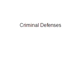 Criminal Defenses