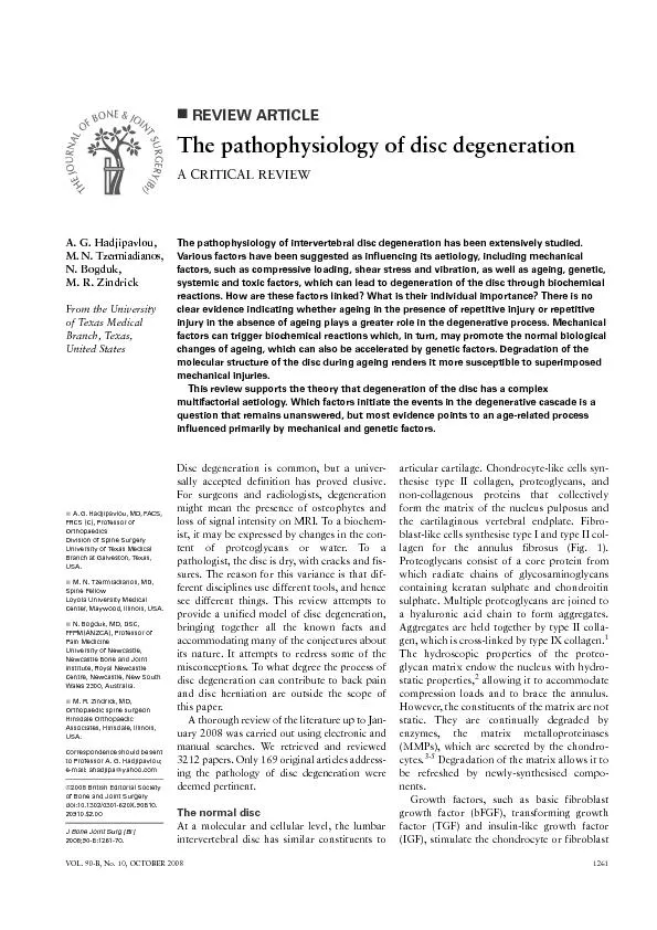VOL. 90-B, No. 10, OCTOBER 2008REVIEW ARTICLEThe pathophysiology of di