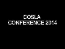 COSLA CONFERENCE 2014