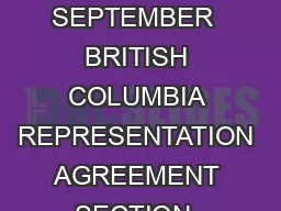 PUBLISHED BY THE ATTORNEY GENERAL OF BRITISH COLUMBIA SEPTEMBER  BRITISH COLUMBIA REPRESENTATION