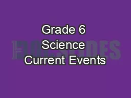 Grade 6 Science Current Events