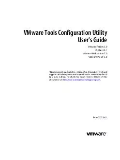 VMware Tools Configuration Utility Users Guide VMware Fusion