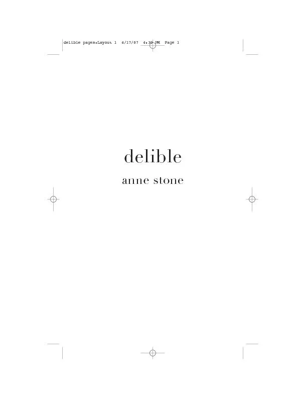 Delible / Anne Stone.ISBN 978!1!897178!36!2I. Title.PS8587.T659D44 200