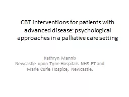 CBT interventions for patients with advanced disease: