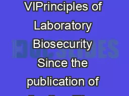 Biosafety in Microbiological and Biomedical Laboratories Section VIPrinciples of Laboratory