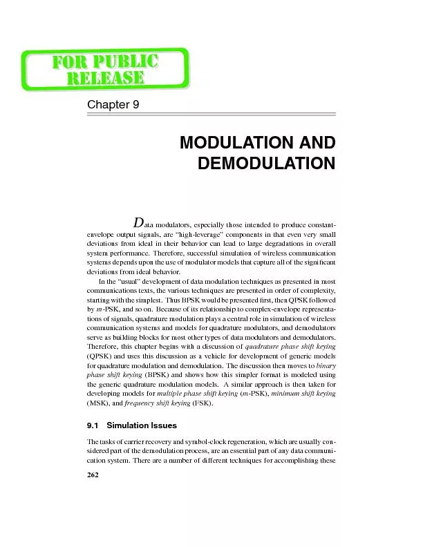 MODULATIONANDDEMODULATIONatamodulators,especiallythoseintendedtoproduc