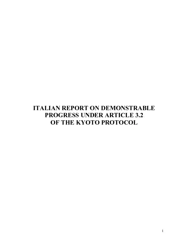 ITALIAN REPORT ON DEMONSTRABLE  PROGRESS UNDER ARTICLE 3.2