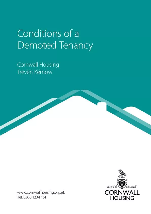 Conditions of a Demoted TenancyCornwall HousingTreven Kernowwww.cornwa
