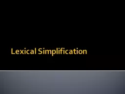 Lexical Simplification
