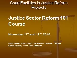Justice Sector Reform 101
