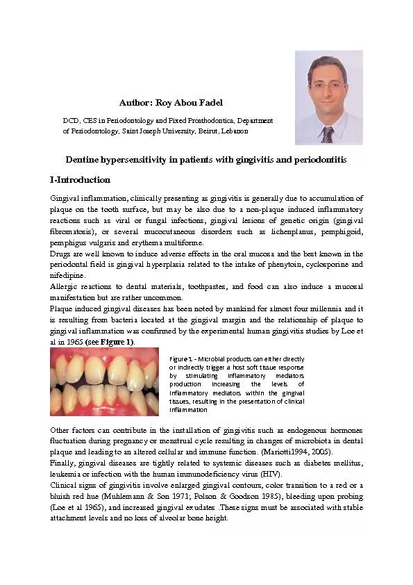 Dentine hypersensitivity in patie