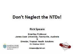 Don’t Neglect the NTDs!