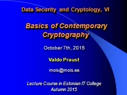 Data Security and Cryptology
