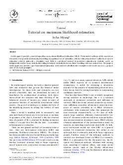 Journal of Mathematical Psychology    Tutorial Tutorial on maximum likelihood estimation