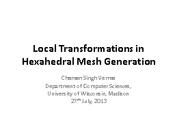 Local Transformations in Hexahedral Mesh Generation