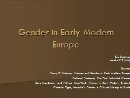 Gender in Early Modern Europe