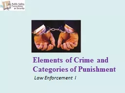 Elements of Crime and Categories of Punishment