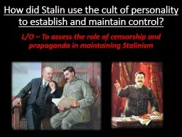 How did Stalin use the cult of personality to establish and
