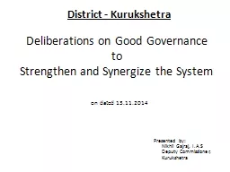 Deliberations on Good Governance