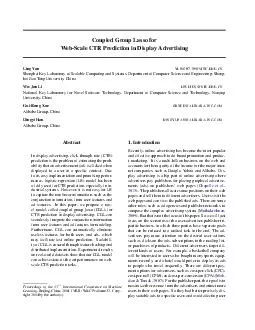 Coupled Group Lasso for WebScale CTR Prediction in Display Advertising Ling Yan YLING