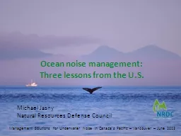 Ocean noise management: