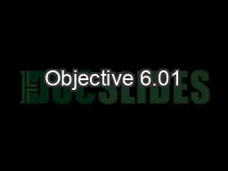 Objective 6.01