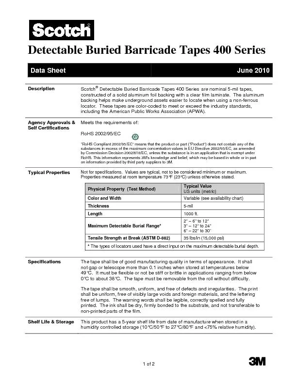 Detectable Buried Barricade Tapes 400 Series